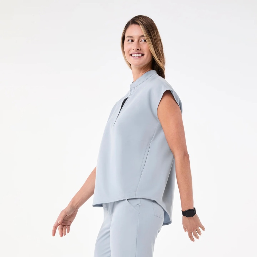 Figs Blue Sleeveless Top and Pants Set
